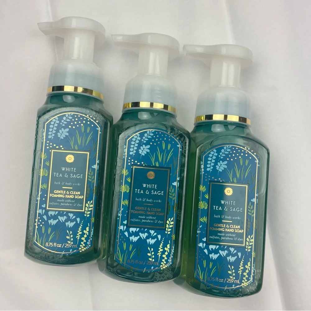 3-Pack~BATH AND BODY WORKS ~WHITE TEA & SAGE~FOAMING HAND SOAP
